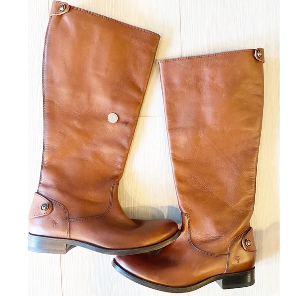 Frye Melissa Button Cognac Leather Riding Boot - Picture 8 of 9